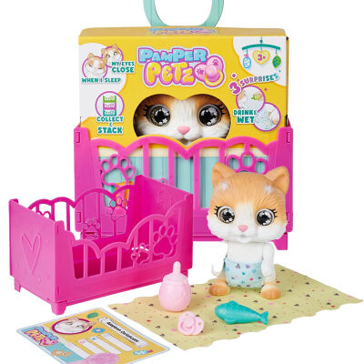 Pamper Petz Interaktywny Kotek z łóżeczkiem i akcesoriami  5950211
