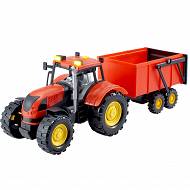 Dumel - Agro pojazdy - Traktor czerwony z przyczepą 71011
