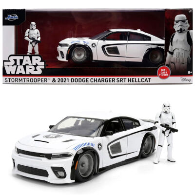 JADA Star Wars Metalowy samochód 2021 Dodge Charger SRT Hellcat + figurka Szturmowiec 36478