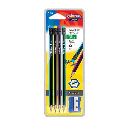 Colorino - Komplet ołówków heksagonalnych z gumką + temperówka 39910
