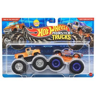Hot Wheels - Monster Trucks 2pak 1956 Hi-Tail Hauler vs 2017 Ford Raptor JLV84 FYJ64