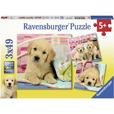 Ravensburger - Puzzle Słodkie szczeniaki 3 x 49 el. 080656
