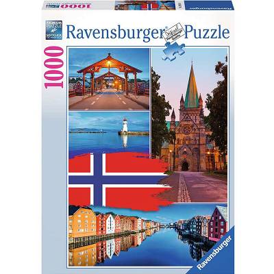 Round and round Road house Pub Ravensburger - Puzzle Kolaż Trondheim 1000 elem. 198450