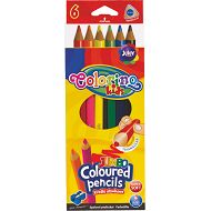 Colorino - Kredki ołówkowe trójkątne ekstradługie Jumbo 6 kolorów + temperówka 15516