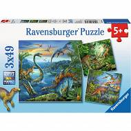 Ravensburger - Puzzle Fascynacja Dinozaurami 3 x 49 elem. 093175
