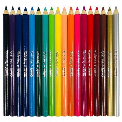 Colorino - Kredki ołówkowe okrągłe Jumbo 18 kolorów + etui i temperówka 33114
