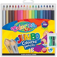 Colorino - Kredki ołówkowe okrągłe Jumbo 18 kolorów + etui i temperówka 33114