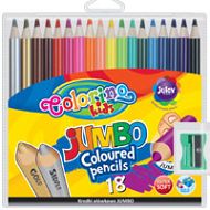 Colorino - Kredki ołówkowe okrągłe Jumbo 18 kolorów + etui i temperówka 33114
