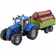 Dumel - Agro pojazdy - Traktor niebieski z przyczepą 71011